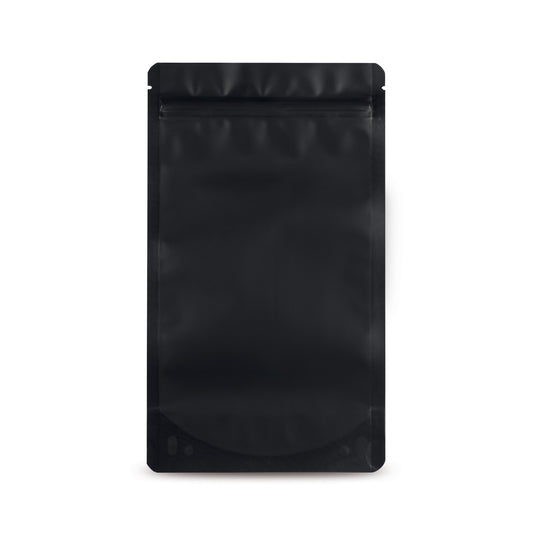 Sachet doypack noir mat — vue des variantes de couleur pour différents rendus de marque