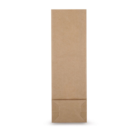 Sachet à fond plat papier kraft naturel — vue détaillée du matériau et de la qualité de finition