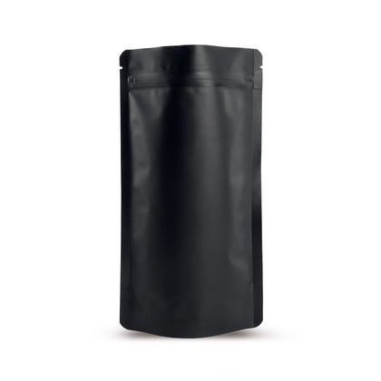 Sachet doypack noir mat — vue principale directement du fabricant Elke Plastic