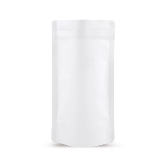 Sachet doypack blanc mat — vue principale directement du fabricant Elke Plastic