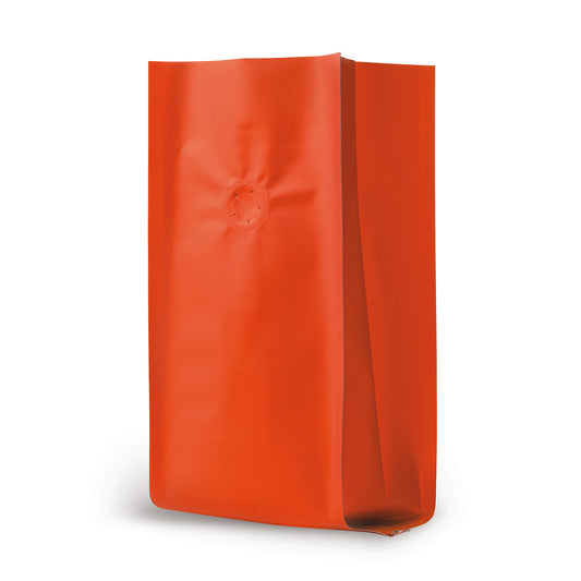 Sachet café rouge — vue détaillée du matériau et de la qualité de finition