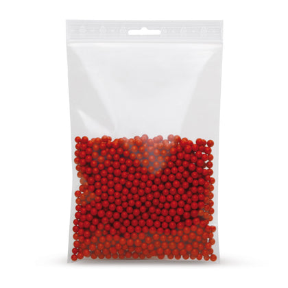 Sachet zip LDPE avec perforation Euro 90 µm — vue détaillée du matériau et de la perforation Euro en coupe