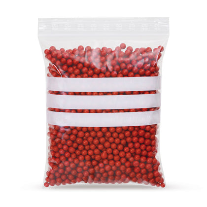 Sachet zip LDPE avec trois bandes d'écriture blanches 90 µm — vue détaillée du matériau et des bandes d'écriture en coupe