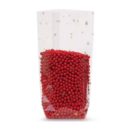Sachet à fond croisé avec soudure et impression recto-verso étoile de Noël 30 µm — vue détaillée du matériau et de la qualité de finition