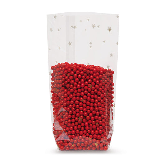 Sachet à fond croisé avec soudure et impression recto-verso étoile de Noël 30 µm — vue détaillée du matériau et de la qualité de finition