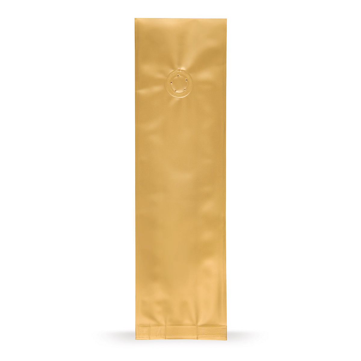 Sachet à soufflets or avec valve d'arôme — vue principale du sachet avec valve d'arôme d'Elke Plastic