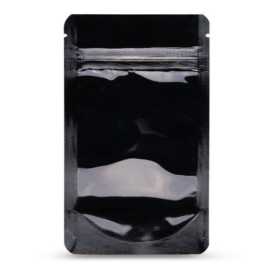 Sachet doypack noir — vue principale directement du fabricant Elke Plastic